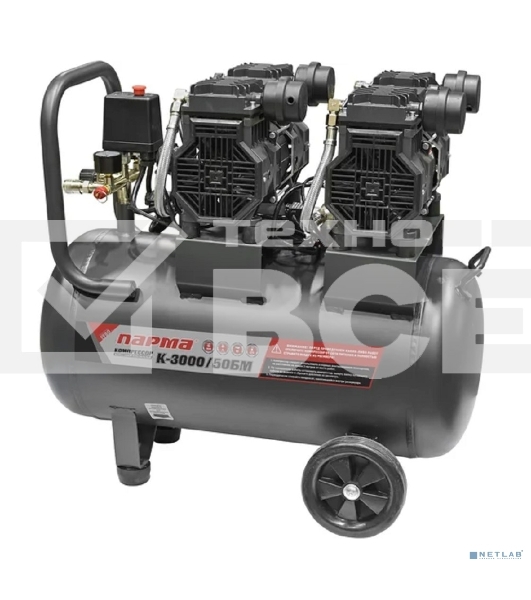 Компрессор поршневой Парма БМ K-3000/50БМ масляный 474л/мин 50л 3000Вт серый/черный