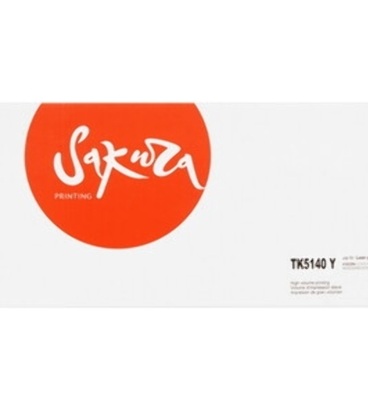 Картридж Sakura TK5140Y для Kyocera Mita, желтый, 5000 к.