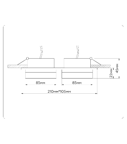 Светильник Ambrella light TN52424/2 BK/FR черный/белый матовый GX53 max 12W 210*105*45