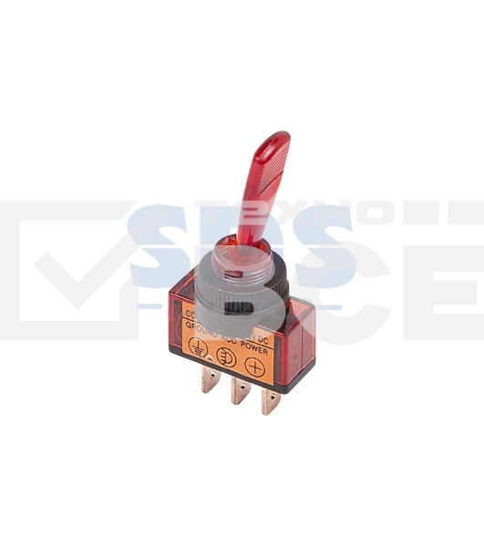 Тумблер 24V 20А (3c) ON-OFF однополюсный  с красной подсветкой  Rexant