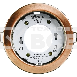 Светильник светодиодный ДВО NGX-R1-006-GX53 220В GX53 IP20 черненая медь 71282 Navigator