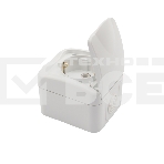 Розетка одноместная KRANZ Mini OG открытой установки с заземлением, IP54 белая, фото9