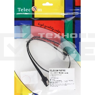 Кабель SATA M --SATA M 3.0V 7 pin  угловой разъем Telecom  0.5m <TUS705-0.5M>