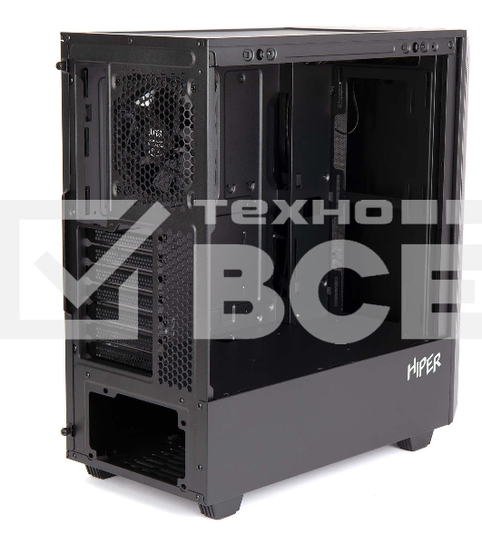 Компьютерный корпус Hiper PB81 черный без БП ATX 3x120мм 2xUSB2.0 2xUSB3.0 audio bott PSU
