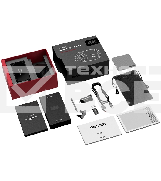 Видеорегистратор Prestigio RoadRunner 480W, 3.0'' IPS (854x480) touch screen display, UHD 4K 3840x2160@30fps, Mstar SSC8629Q, 8 MP CMOS Sony Starvis IMX415 image sensor, 8 MP camera, 140° Viewing Angle, Wi-Fi, USB Type-C, Supercapacitor, Night Vision, Motion Detection, G-sensor, Cyclic Recording, color/черный, front part/glass, back part/plastic