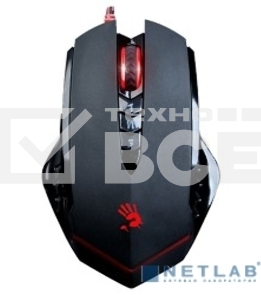 Мышь проводная A4Tech Bloody V8 черный, 3200 dpi, USB, кнопки - 8