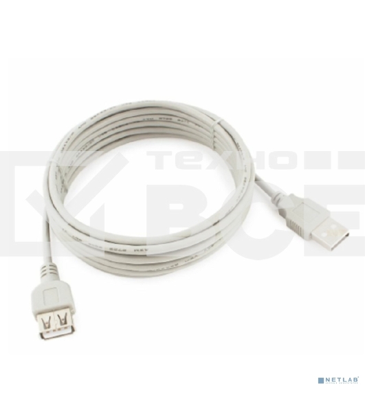 Кабель удлинит. USB2.0 Cablexpert CC-USB2-AMAF-10-N, AM/AF, медь, 3.0м, пакет