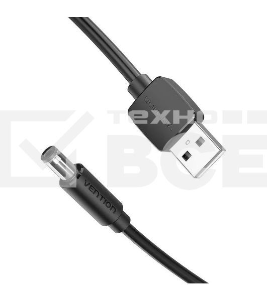 Кабель Vention USB AM/DC-jack 5.5мм M - 1.5м Чёрный
