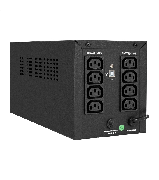 Источник бесперебойного питания ExeGate SpecialPro UNB-1000.LED.AVR.8C13.USB (1000VA/700W, LED, AVR, 8*C13, USB, батарея 12V 7.2Ah - 2 шт., металлический корпус, Black)