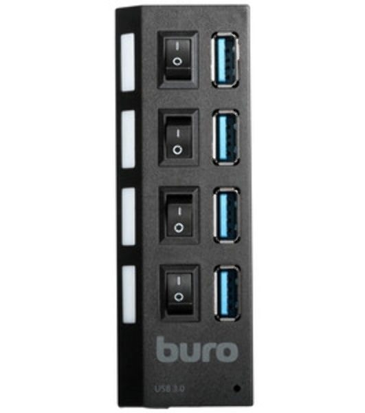 USB-концентратор Buro BU-HUB4-U3.0-L, USB 3.0, USB 4 порта, USB