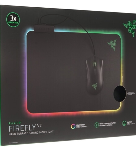Игровой коврик для мыши Razer Firefly V2 Razer Firefly V2 - Hard Surface Mouse Mat with Chroma - FRML Packaging