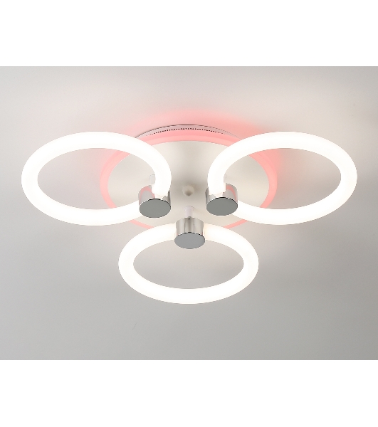 Потолочный светодиодный светильник FA3838/3 WH белый 42W 3000K-6400K+RGB D458*80 (ПДУ РАДИО 2.4G)