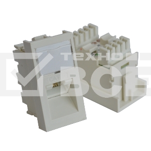 Вставка RJ-45 UTP Cat.5E, 22.5x45 мм угловая, с маркировкой, белая