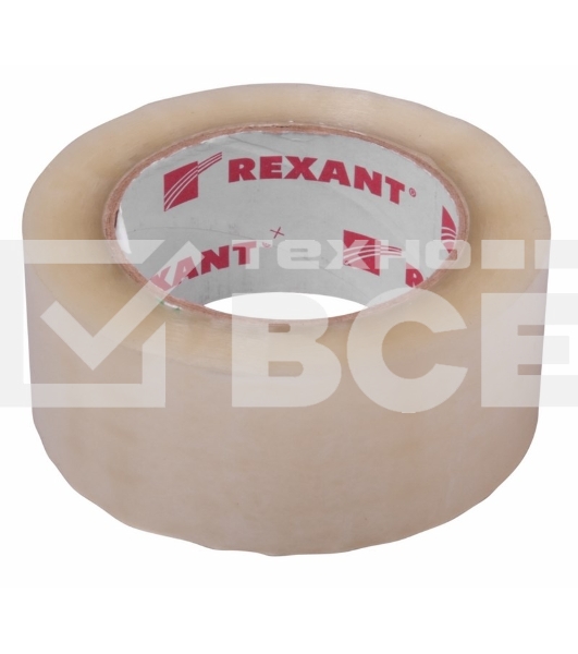 Скотч упаковочный Rexant 48 мм х 50 мкм, прозрачный, рулон 66 м