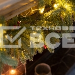 Еловый шлейф с ягодами и гирляндой NEON-NIGHT 1.8 м, 30 LED, 31 В, литой, теплое белое свечение, фото3