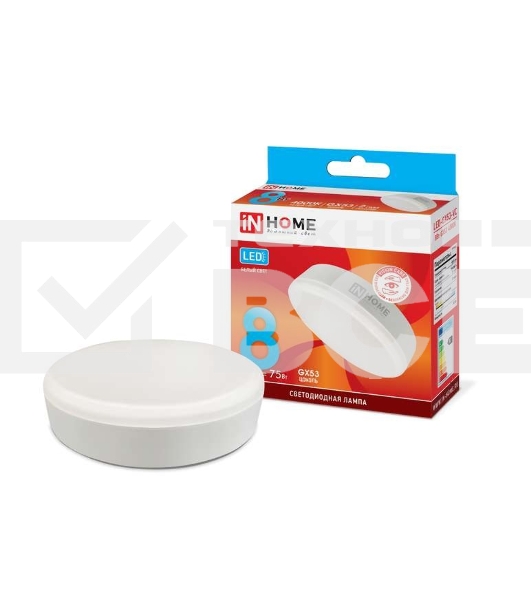 Лампа светодиодная LED-GX53-VC 8Вт 230В 4000К 720лм IN HOME 4690612020730