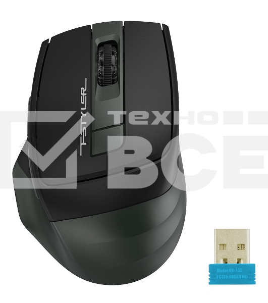 Мышь беспроводная A4Tech Fstyler FB35 зеленый/черный, 2000 dpi, радиоканал, Bluetooth, USB, кнопки - 6