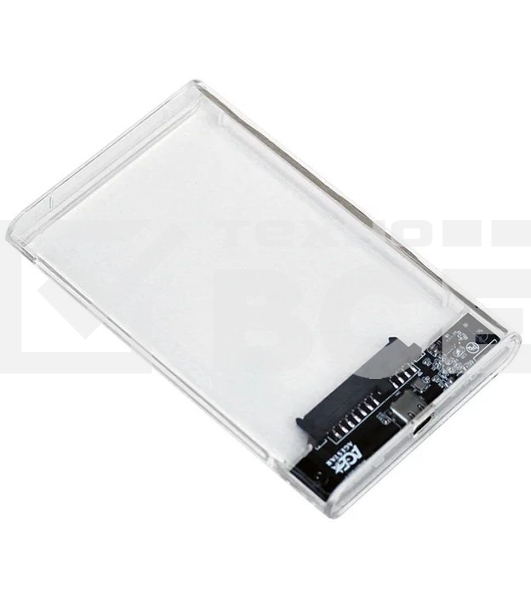 Внешний корпус для HDD/SSD AgeStar 3UB2P4C SATA III пластик прозрачный 2.5