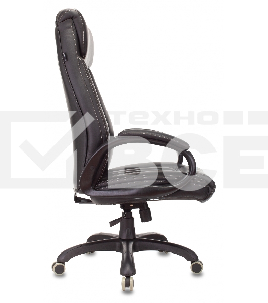 Кресло руководителя Бюрократ T-9922N Leather Venge Black черный, эко.кожа, крестовина пластик