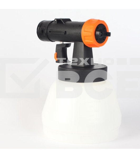 Краскопульт электрический PATRIOT SG500 HVLP 500 Вт., 100 DIN/сек, Расход 900 мл/мин., Резервуар: 1300 мл