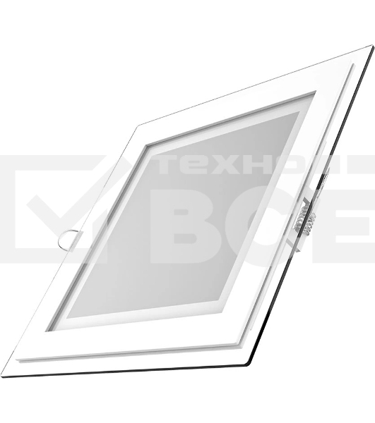 Светильник Glass кв 18W 1390lm 3000K 220-240V IP20 монт Ø155х155 200*200*30 с дек стек LED