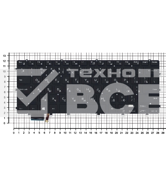 Клавиатура для ноутбука Dell XPS 15 9550 черная с подсветкой