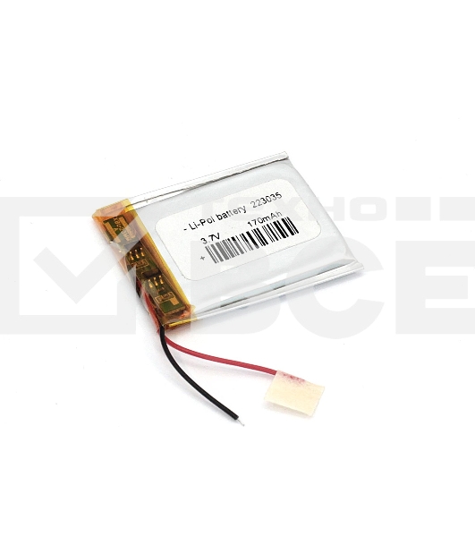 Аккумулятор Li-Pol (батарея) 2.2*30*35мм 2pin 3.7V/170mAh