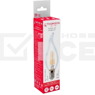 Лампа светодиодная Hiper THOMSON LED FILAMENT TAIL CANDLE 7W 750Lm E14 6500K