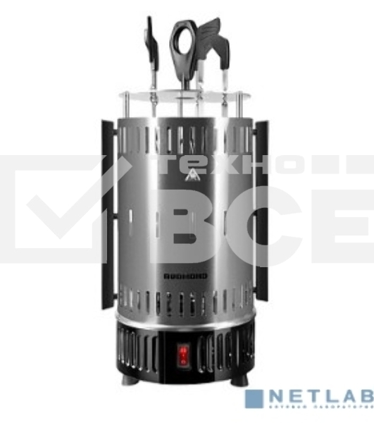 Шашлычница электрическая Redmond RBQ-0252-E 900Вт  серебристый/черный