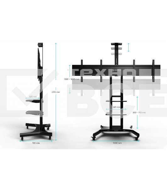 Стойка для двух телевизоров с кронштейном ONKRON TS1881DV 40