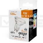 Лампа светодиодная Gauss Basic 6Вт цок.:GU10 софит св.свеч.теп.св./дневн. (упак.:10шт) (10106162), фото4
