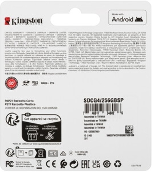 Флеш карта microSDXC 256Gb Kingston SDCG4/256GbSP Canvas Go! Plus V10 A2 w/o adapter