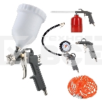 Набор пневмоинструмента PATRIOT KIT 5A 5пр. краскопульт с в.баком пистолеты шланг5м пульверизатор, фото8