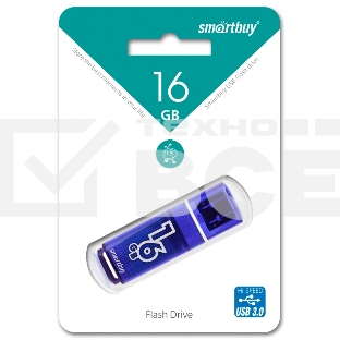 Флешка USB Smartbuy 3.0 Flash 16Gb,Glossy series Dark Blue (SB16GbGS-DB)