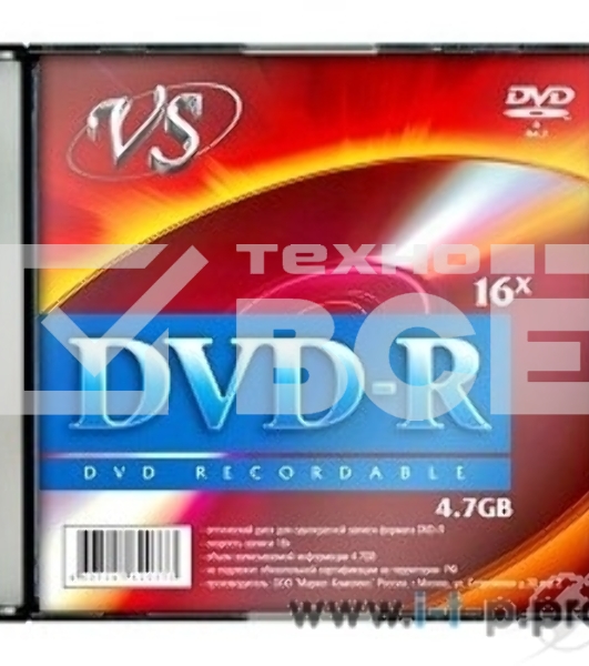 Диск DVD-R VS (PERFEO) 4.7Gb, 16x, Slim Case 5шт.