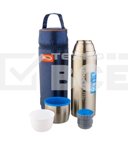Термос Biostal Авто (1 литр) с термочехлом, стальной