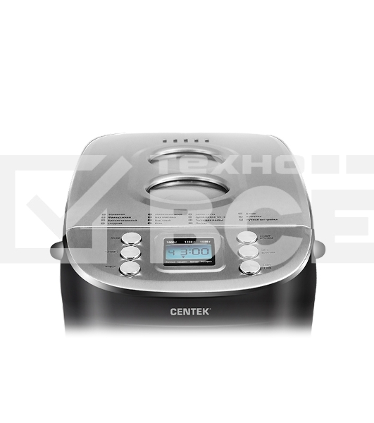 Хлебопечь Centek CT-1415 (черн) 1500 г БОЛЬШОЙ ОБЪЁМ, 860Вт, 15 программ, таймер, LCD, окошко