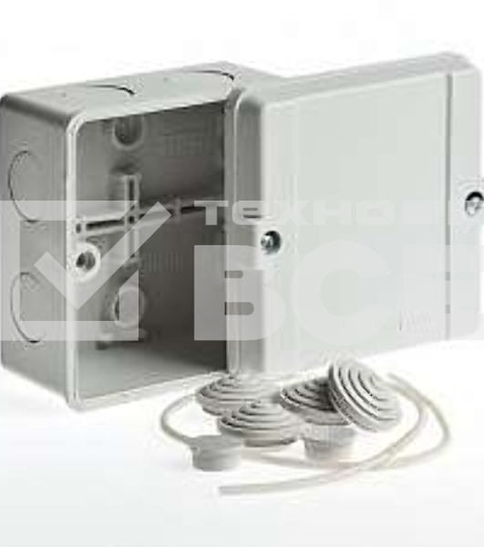 Коробка ОП Тусо распаячная 98х98х60мм сер. IP65 Рувинил 67048