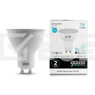 Лампа светодиодная Elementary MR16 7Вт 4100К GU10 550лм Gauss 13627