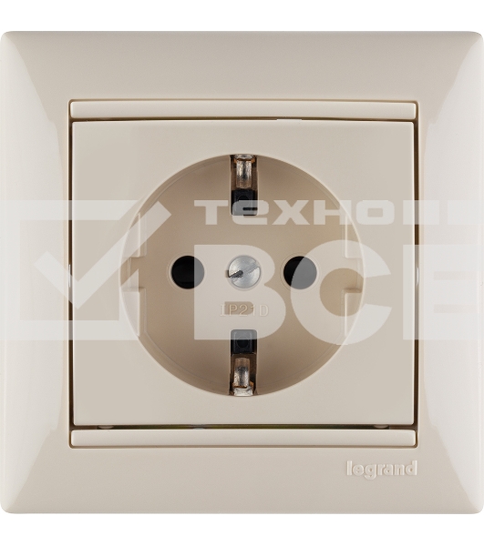 Розетка Legrand 774321 2К+3 со шторками, слон. кость Valena
