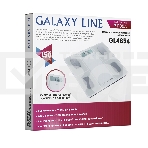 Весы напольные многофункциональные Galaxy Line GL 4854, белый, электронные, элемент питания типа «AAA», 2 шт в комплекте, сверхточная сенсорная электронная система, платформа из высокопрочного стекла, жидкокристаллический дисплей, максимально допустимый в, фото 1