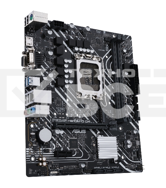 Материнская плата ASUS PRIME H610M-D D4, LGA 1700, Intel H610, 2xDDR4, 4xSATA, 1xM.2, 1xPCIe 4.0 x16, 1xPCI, 1xHDMI, 1xVGA, 1x 1Gb LAN, 2xUSB-A 2.0, 2xUSB-A 3.2 Gen 1, 3x3.5 мм, 7.1, mATX