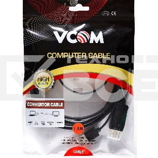 Кабель-переходник HDMI(M) +USB---> DP(M)  4K*60Hz 1.8M, VCOM