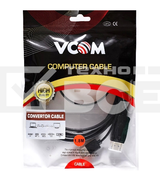 Кабель-переходник HDMI(M) +USB---> DP(M)  4K*60Hz 1.8M, VCOM