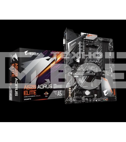 Материнская плата Gigabyte A520 AORUS ELITE, AM4, AMD A520, 4xDDR4, 4xSATA, 1xM.2, 1xPCI-E 3.0 x16, 1xHDMI, 1xDVI-D, 1x 1Gb LAN, 2xUSB 2.0, 4xUSB 3.2 Gen 1, 3x3.5 мм, 7.1, Micro-ATX