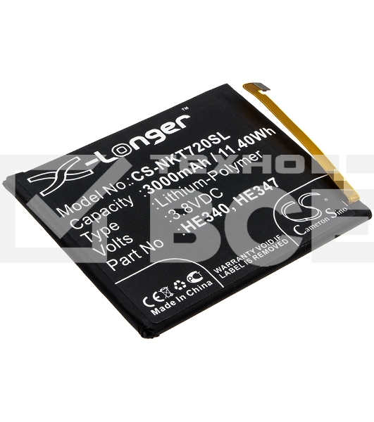 Аккумулятор CameronSinoCS-NKT720SL HE340 HE347 для Nokia 7.1, TA-10413.8V / 3000mAh / 11.40Wh