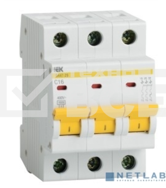 Выключатель автоматический модульный 3п D 4А 4.5кА ВА47-29 ИЭК MVA20-3-004-D