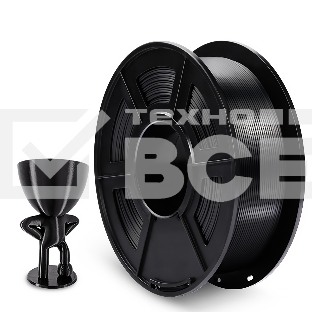 Филамент NVPRINT Silk PLA+ Black для 3D печати диаметр 1.75мм  длина 330 метров  масса 1 кг