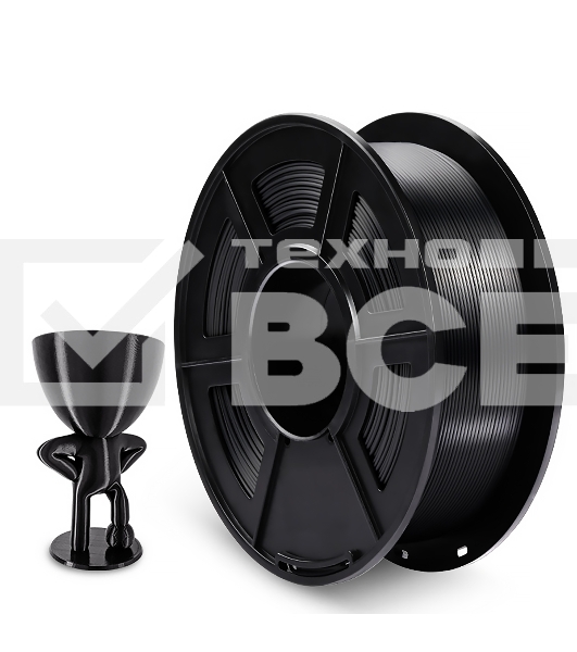 Филамент NVPRINT Silk PLA+ Black для 3D печати диаметр 1.75мм  длина 330 метров  масса 1 кг