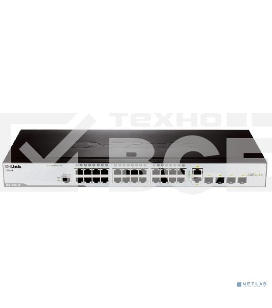 Управляемый коммутатор 2 уровня D-Link DES-3200-28/C1A с 24 портами 10/100BASE-T + 2 комбо-портами 1000Base-T/SFP